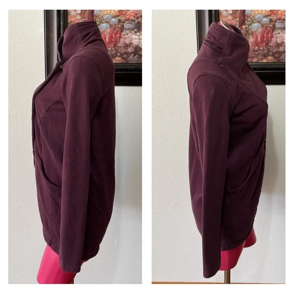 Lululemon That's A Wrap Heathered Bordeaux Drama Sweatshirt Jacket Snap Front 4